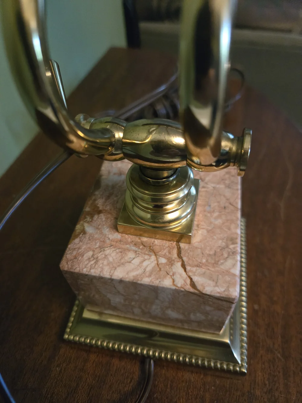Vintage House of Troy Brass Piano Desk Lamp Marble Base Adjustable Light P10-101